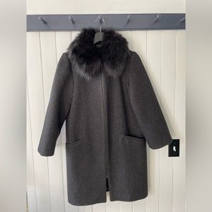 Zara black tweed car coat